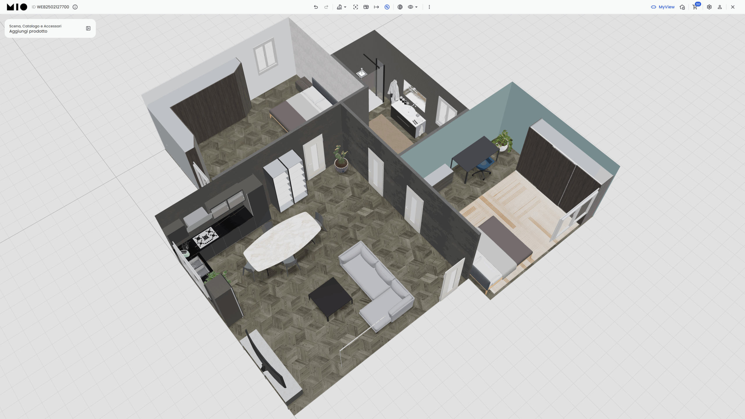 Configurazione 3D spazio arredamento